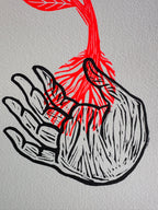 Mano con Flor - Lino Print