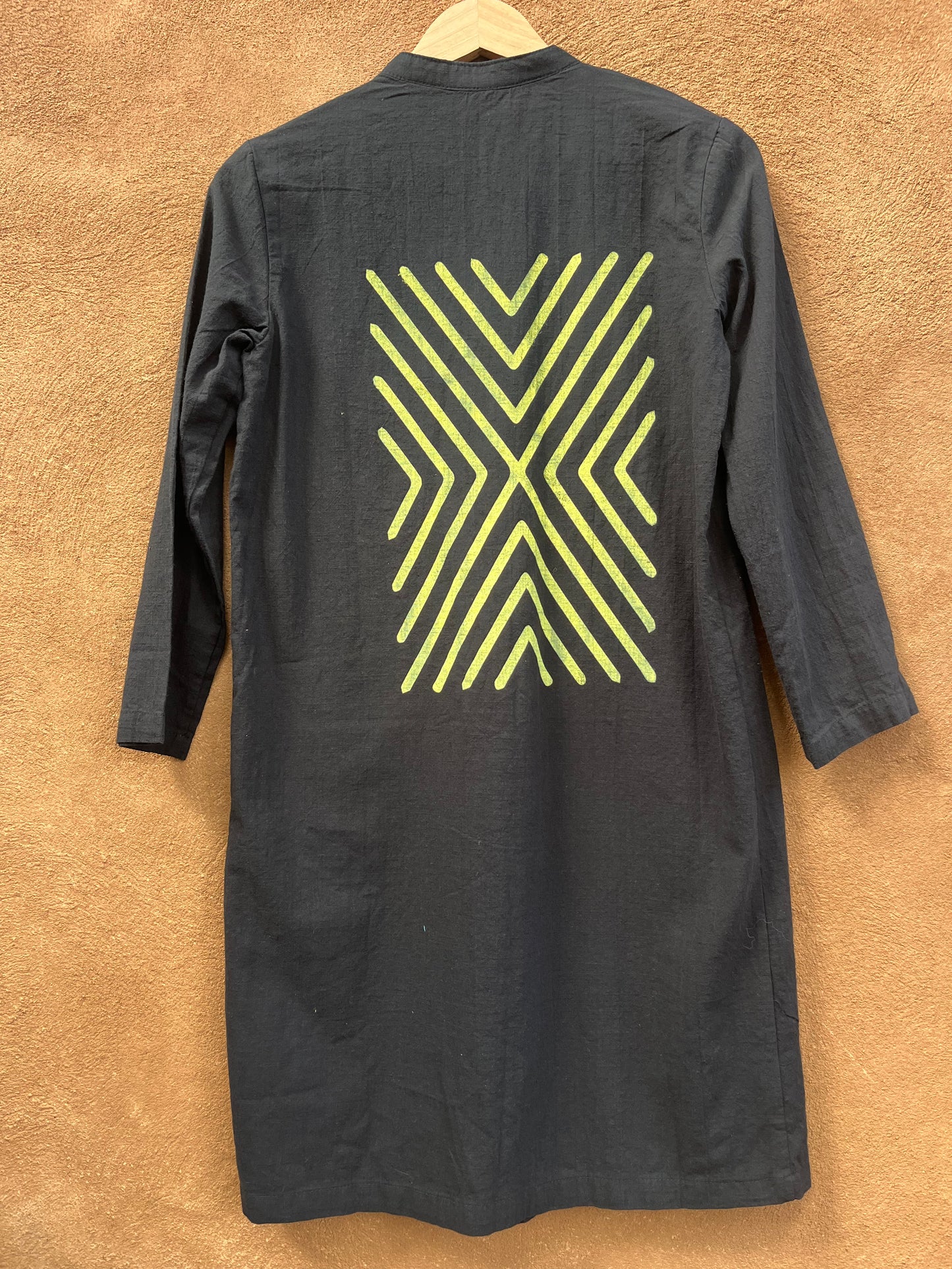 Screenprinted Tunic Black Shirt Dress ~ upcycled ~ Medium