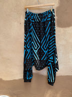 Screenprinted pants ~ Large ~ Black & Turq