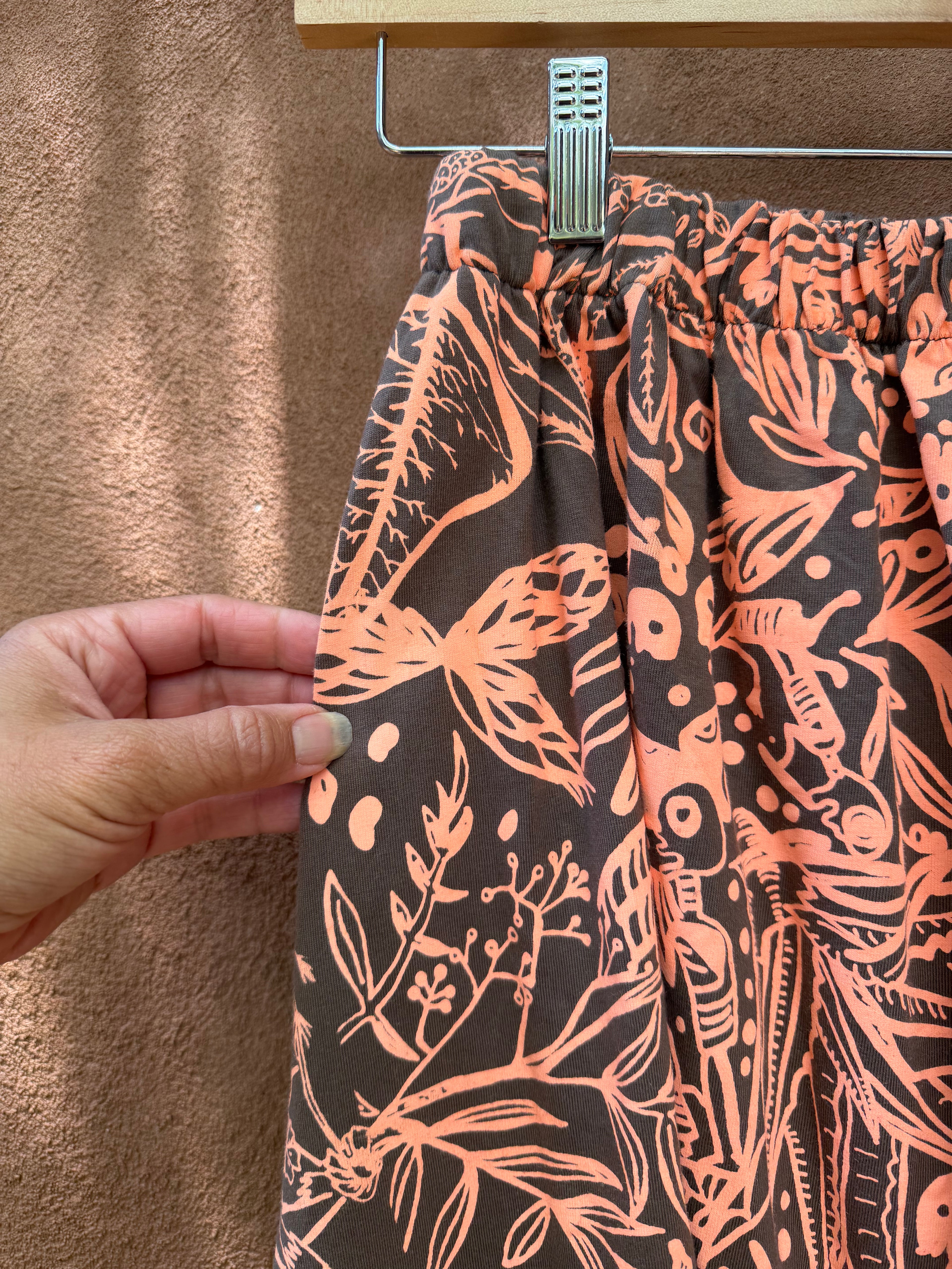 Screenprinted pants ~ Large ~ Orange