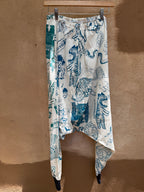 Screenprinted pants ~ Large ~ White & Greenish