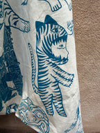 Screenprinted pants ~ Large ~ White & Greenish