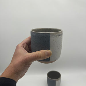 Cup ~ Graphito + white stone ~ dusty green interior