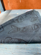 Fish • Hand-dyed bandana • blue