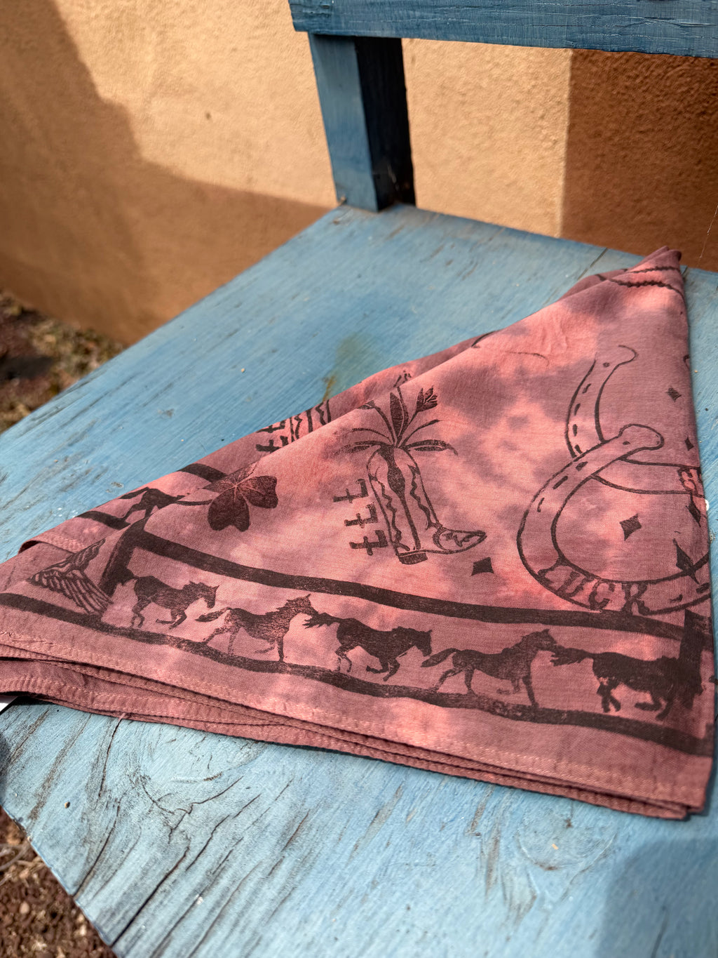 Dice • Hand-dyed bandana • Pink