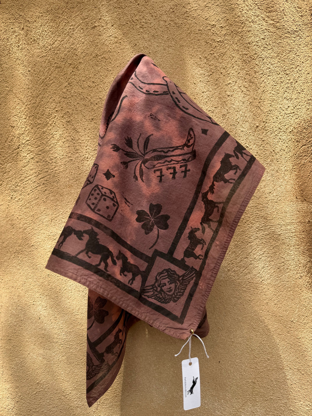 Dice • Hand-dyed bandana • Pink