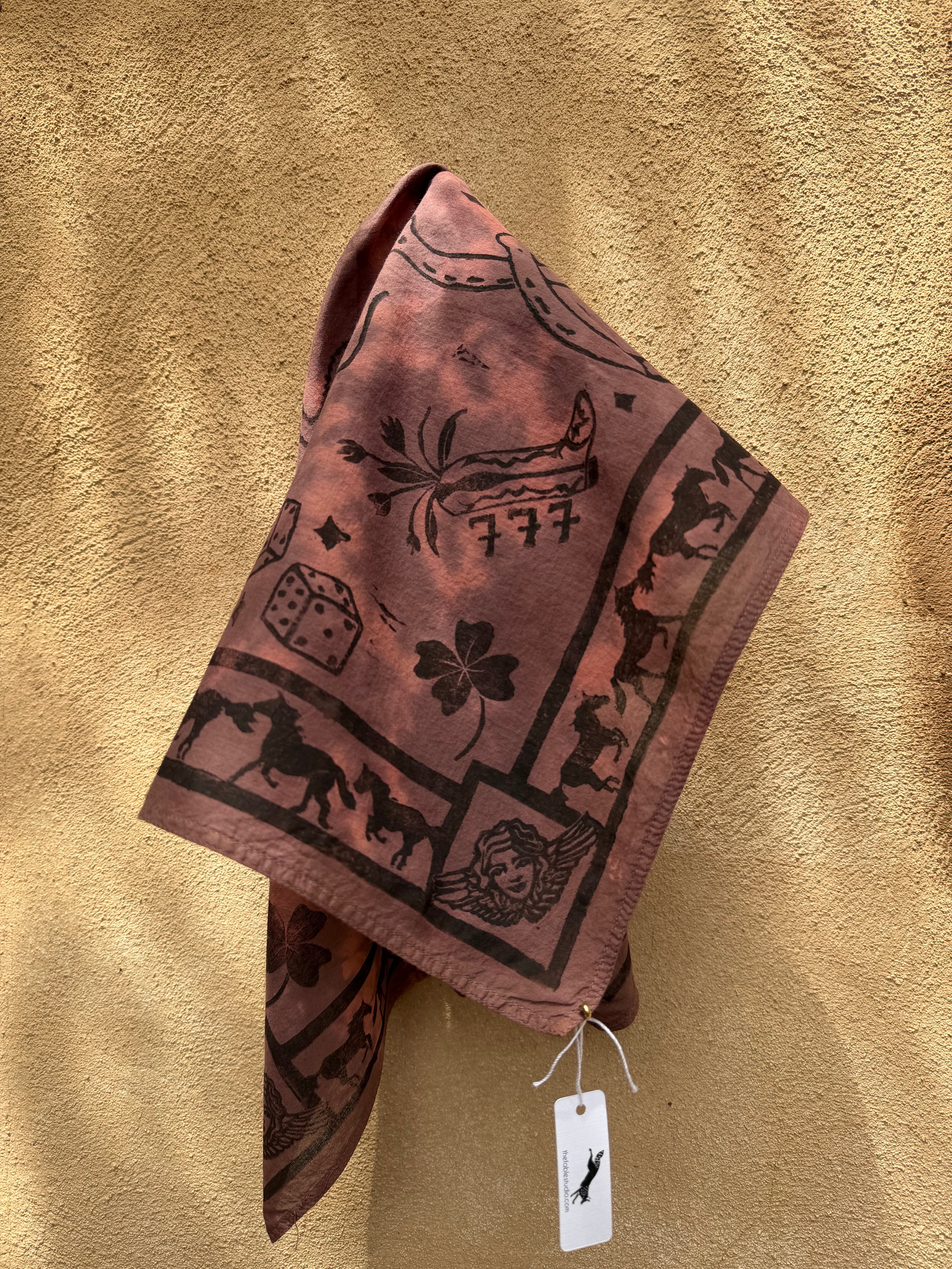 Dice • Hand-dyed bandana • Pink