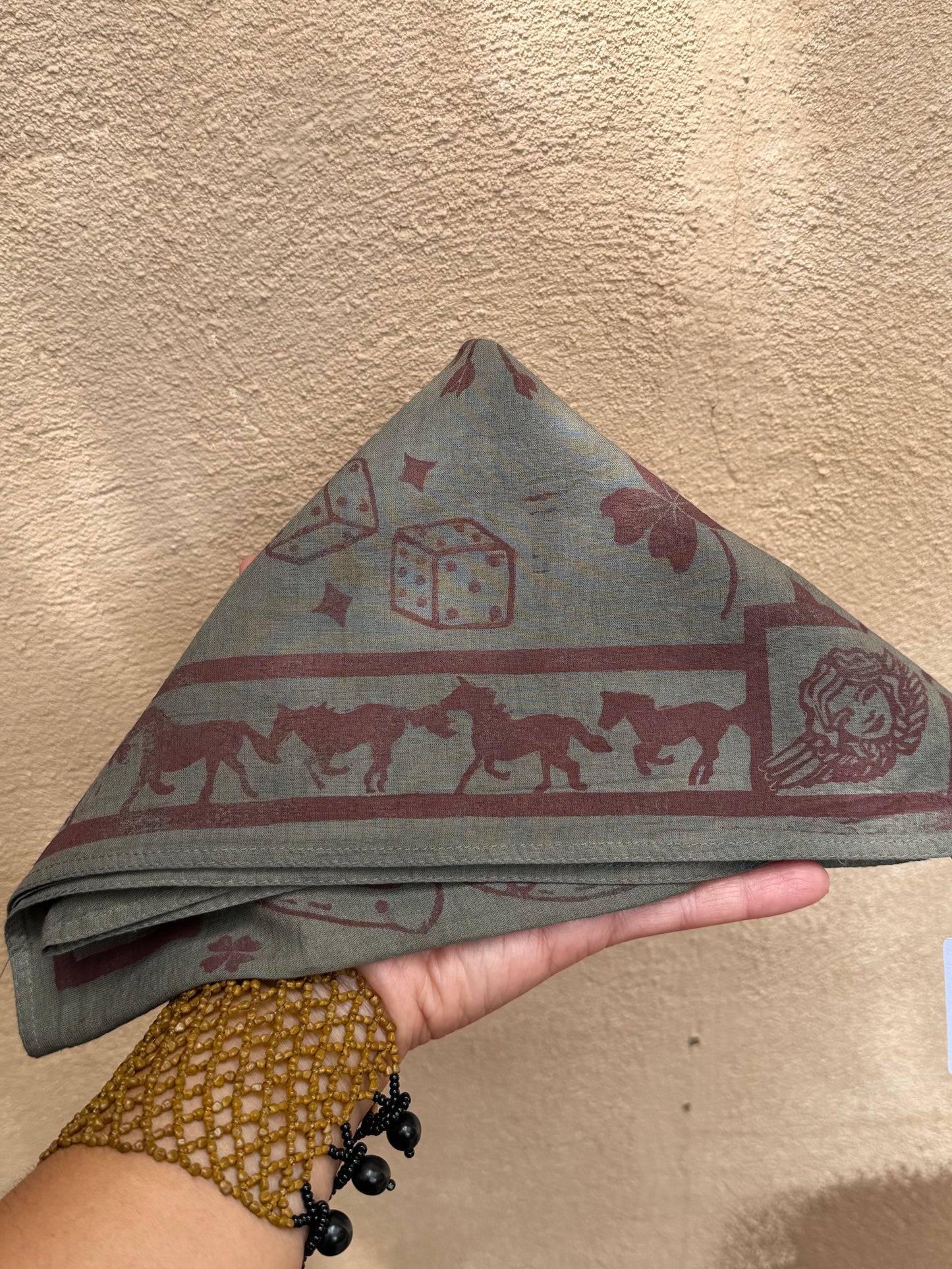 Hand-dyed bandana ~ dice ~ grey