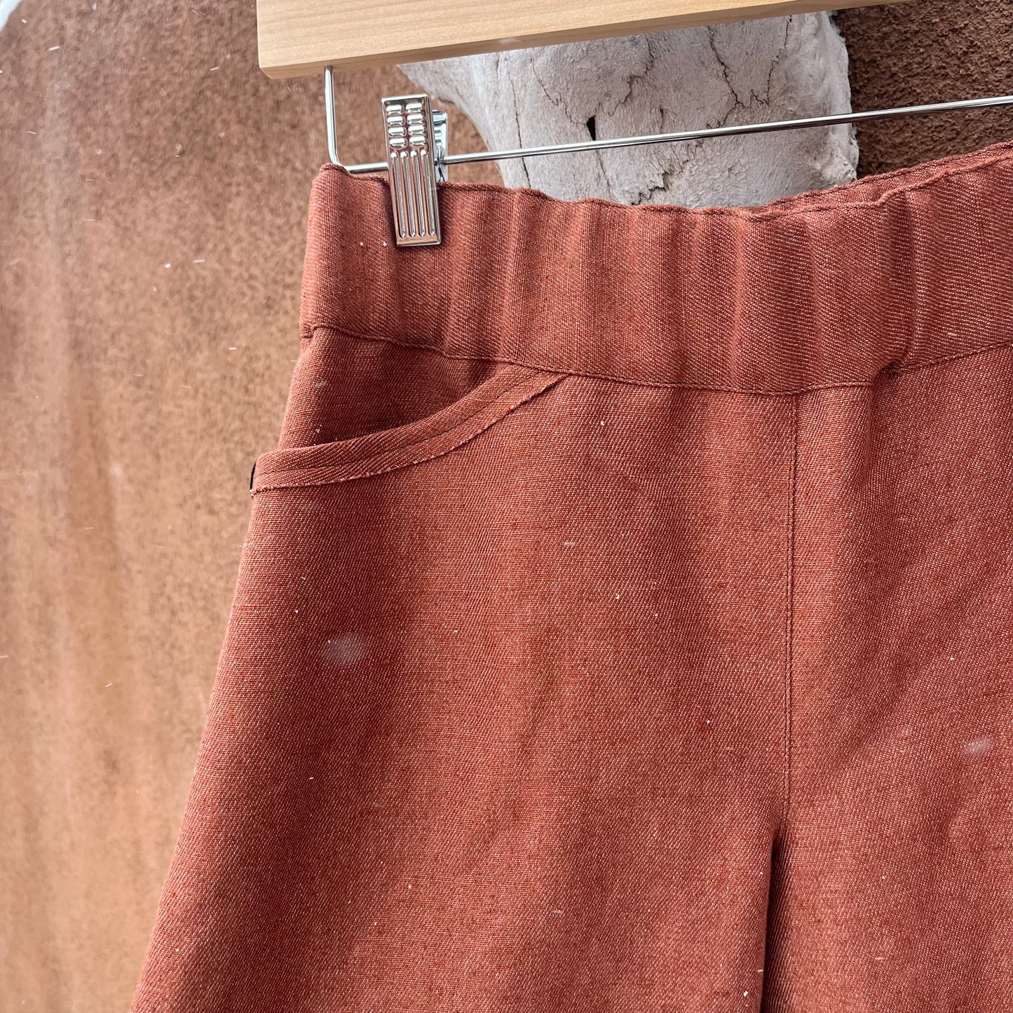 Culotte Pants~ Hemp & Recycled Poly~ Desert Red Quill