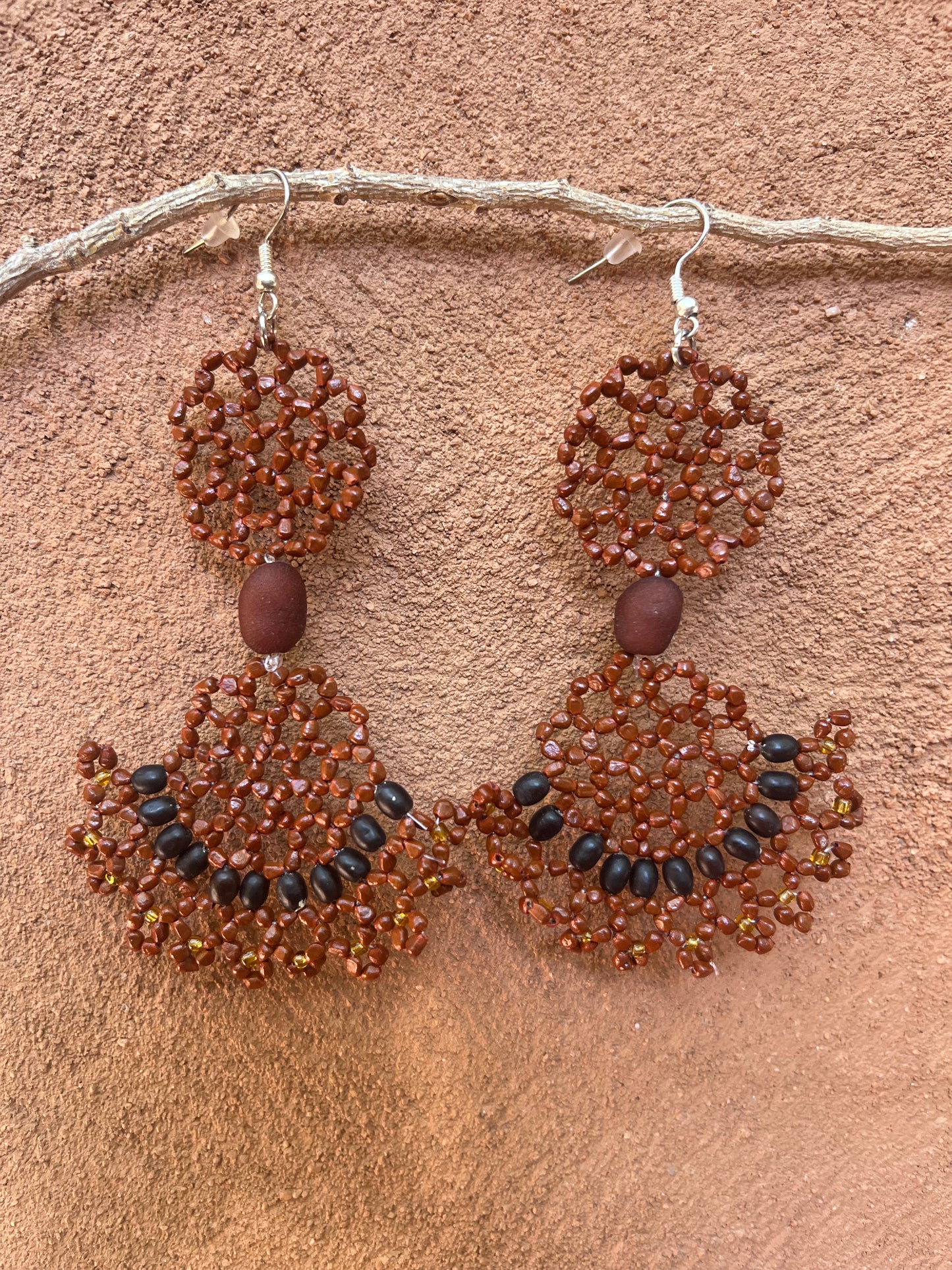 Earrings “Abanico” ~ Amazonian Seed