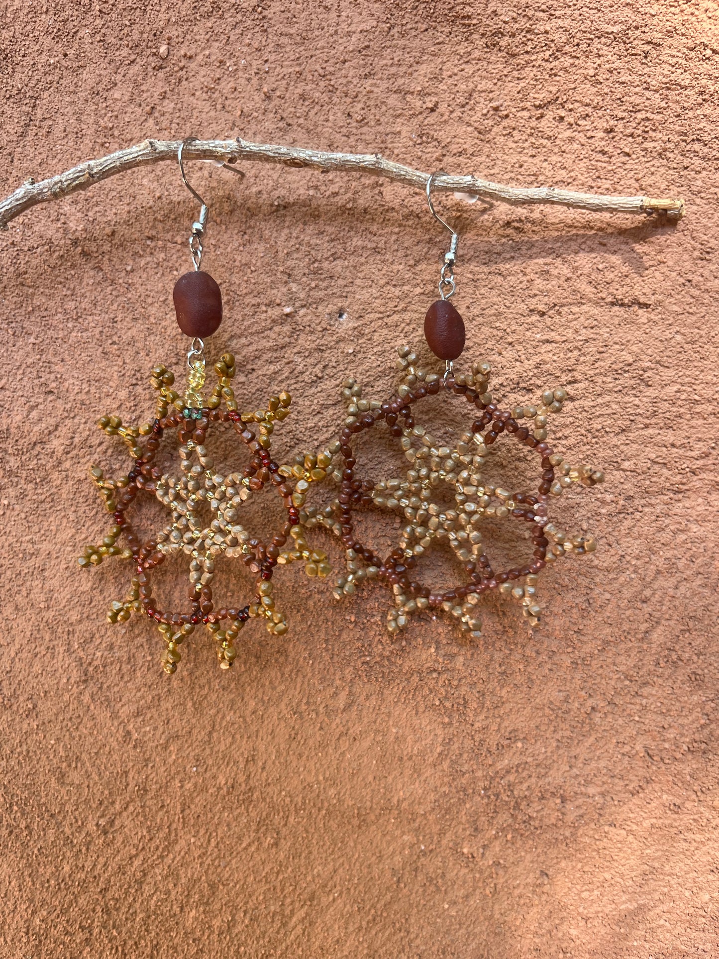 Earrings “Flower” ~ Amazonian Seed
