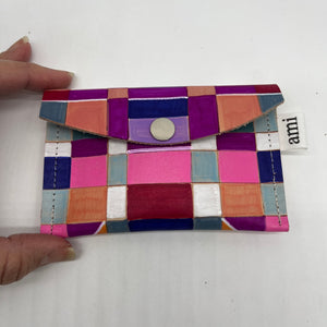 Small Ink Leather pochette - Handpainted - Multicolored