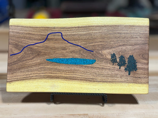 Live edge mesquite charcuterie board "Pedernal at Abiquiu"