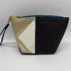 Leather wristlet zip - multicolored leather