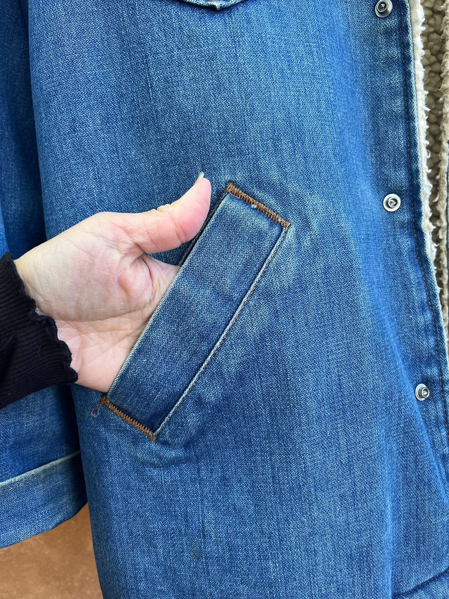 Vintage Levi’s jacket ~ Second-Hand Levi denim jacket with an original handwoven back panel.
