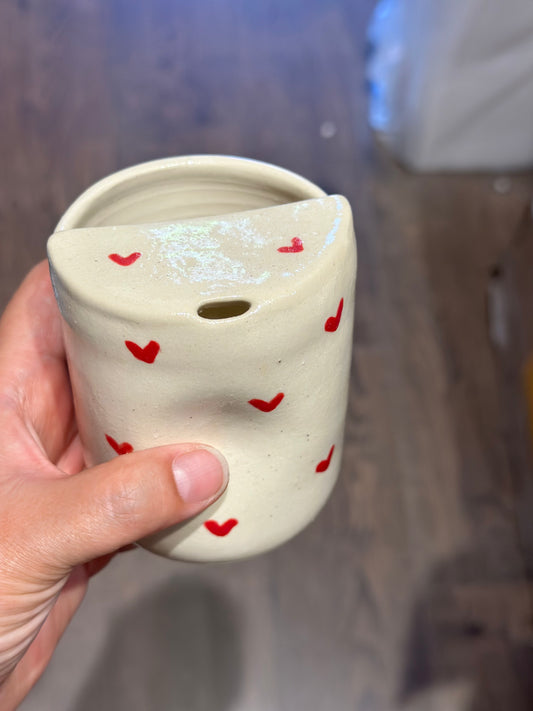 Travel Tumbler ~ Thumb print - Hearts