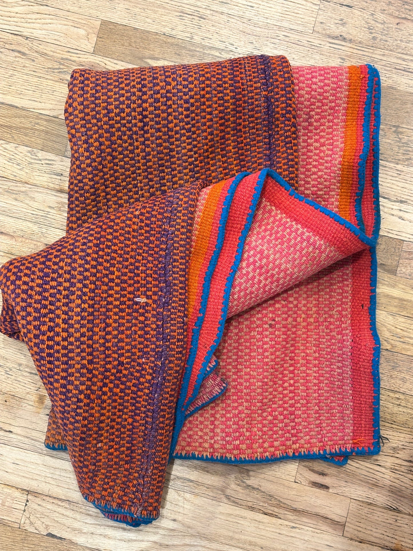 Thick Blanket / Rug ~ Andean textiles - 58” x 60”