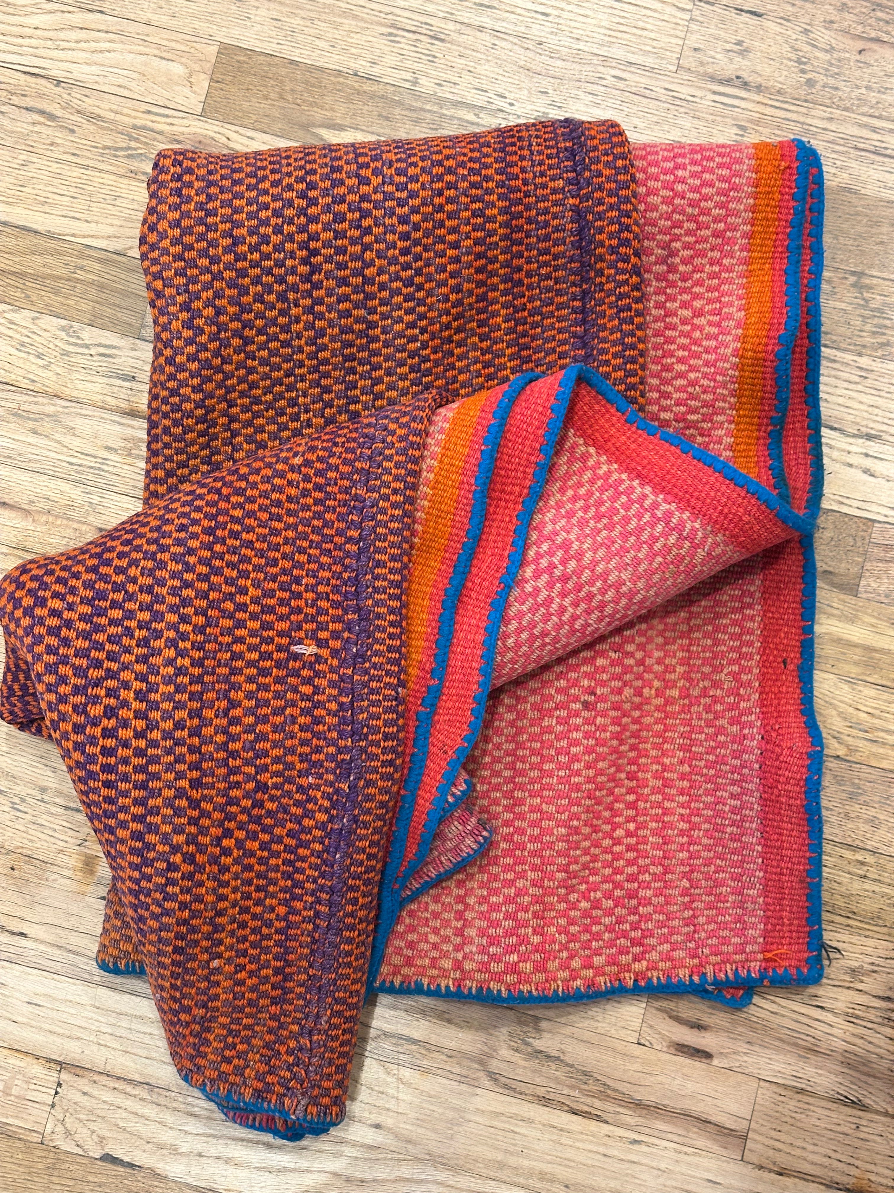 Thick Blanket / Rug ~ Andean textiles - 58” x 60”