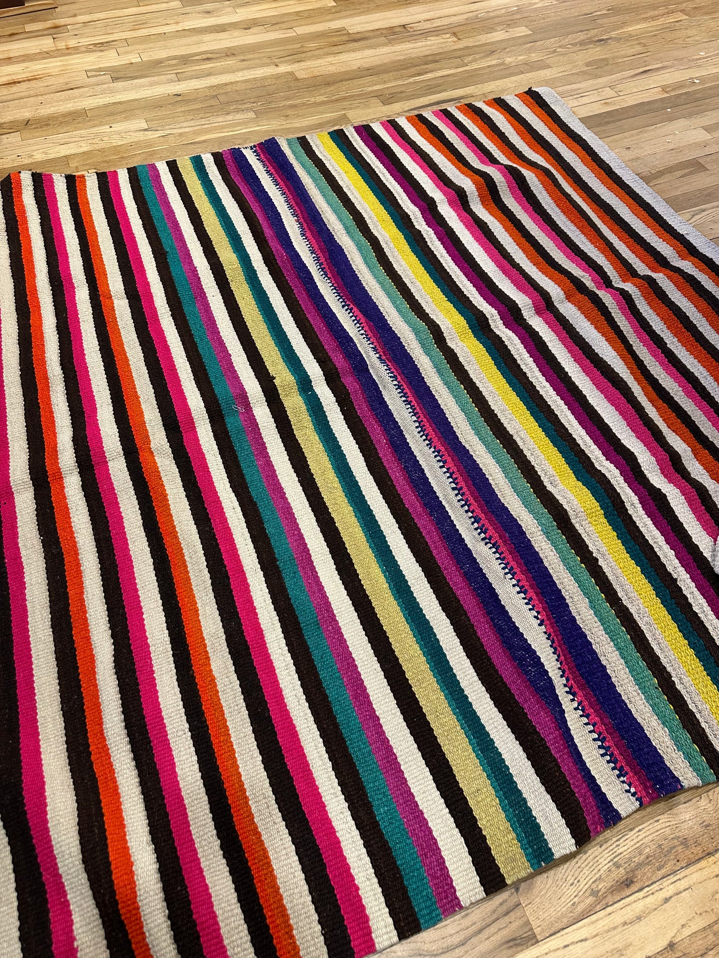 Thick Blanket / Rug ~ Andean textiles - 58” x 60”