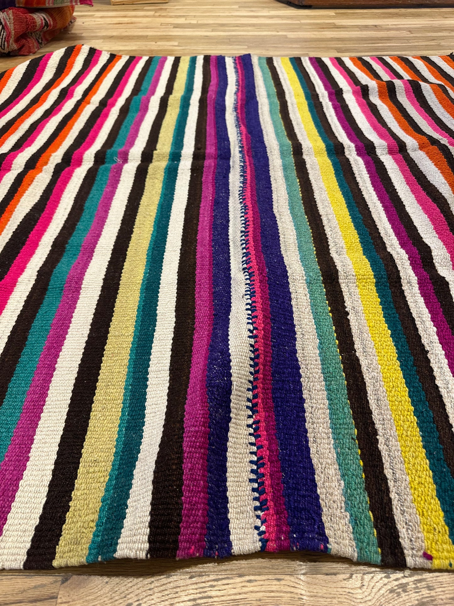 Thick Blanket / Rug ~ Andean textiles - 58” x 60”