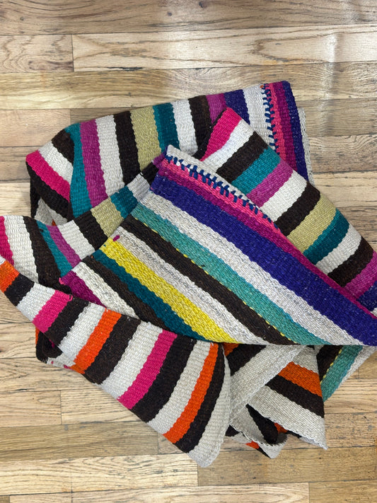 Thick Blanket / Rug ~ Andean textiles - 58” x 60”