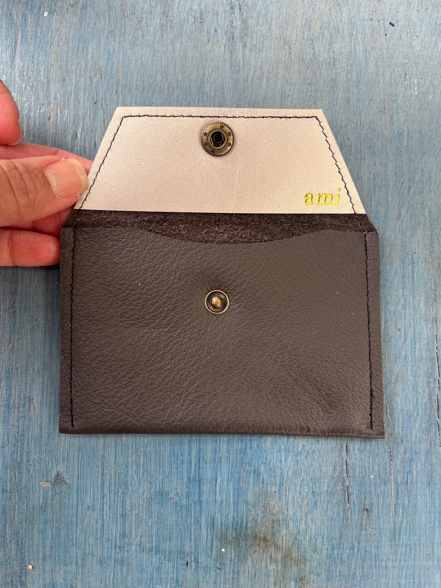 Small Leather pochette - Solid colors