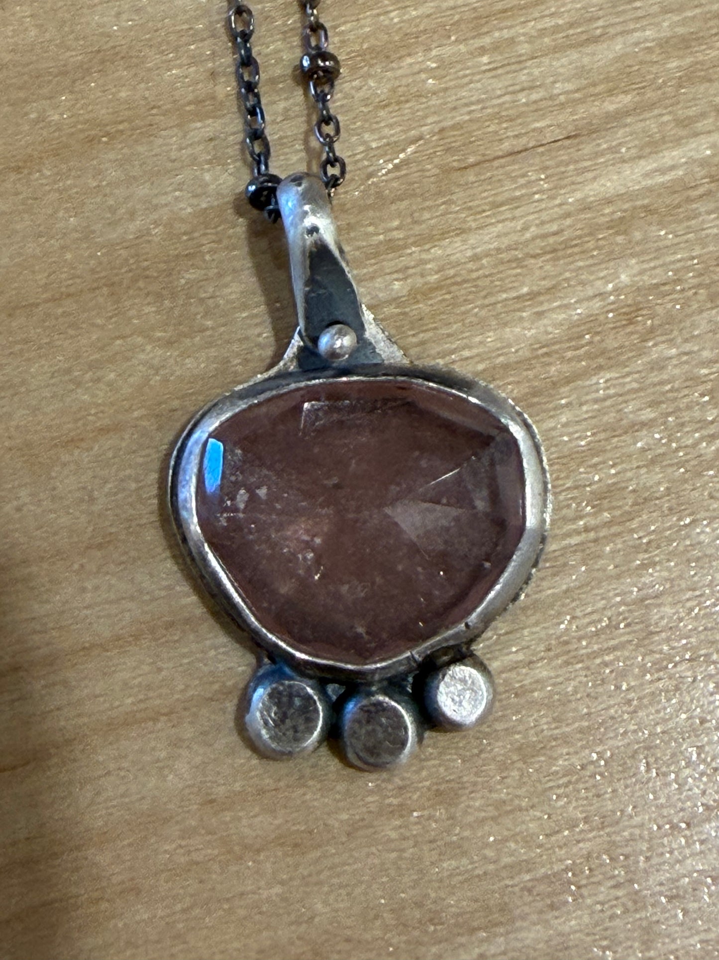 Peach feldspar Pendulum Necklace