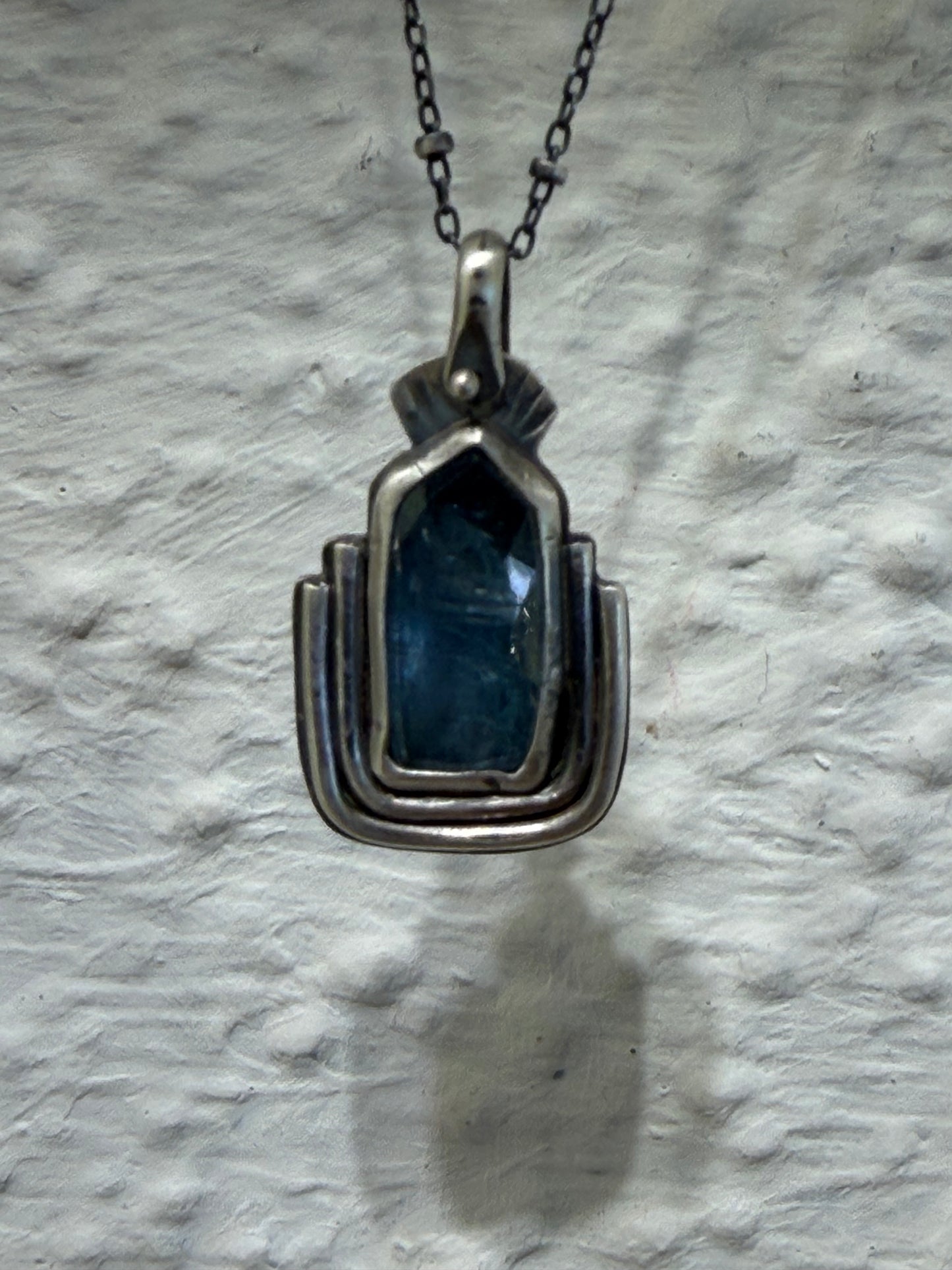 Light Blue Kyanite Amulet Necklace