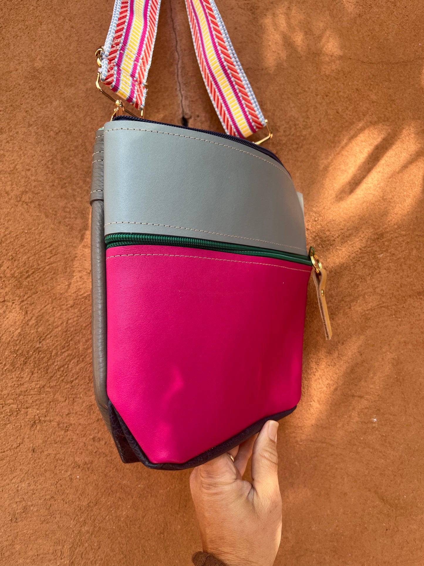 Crossbody Bag - Sky blue & Fuchsia