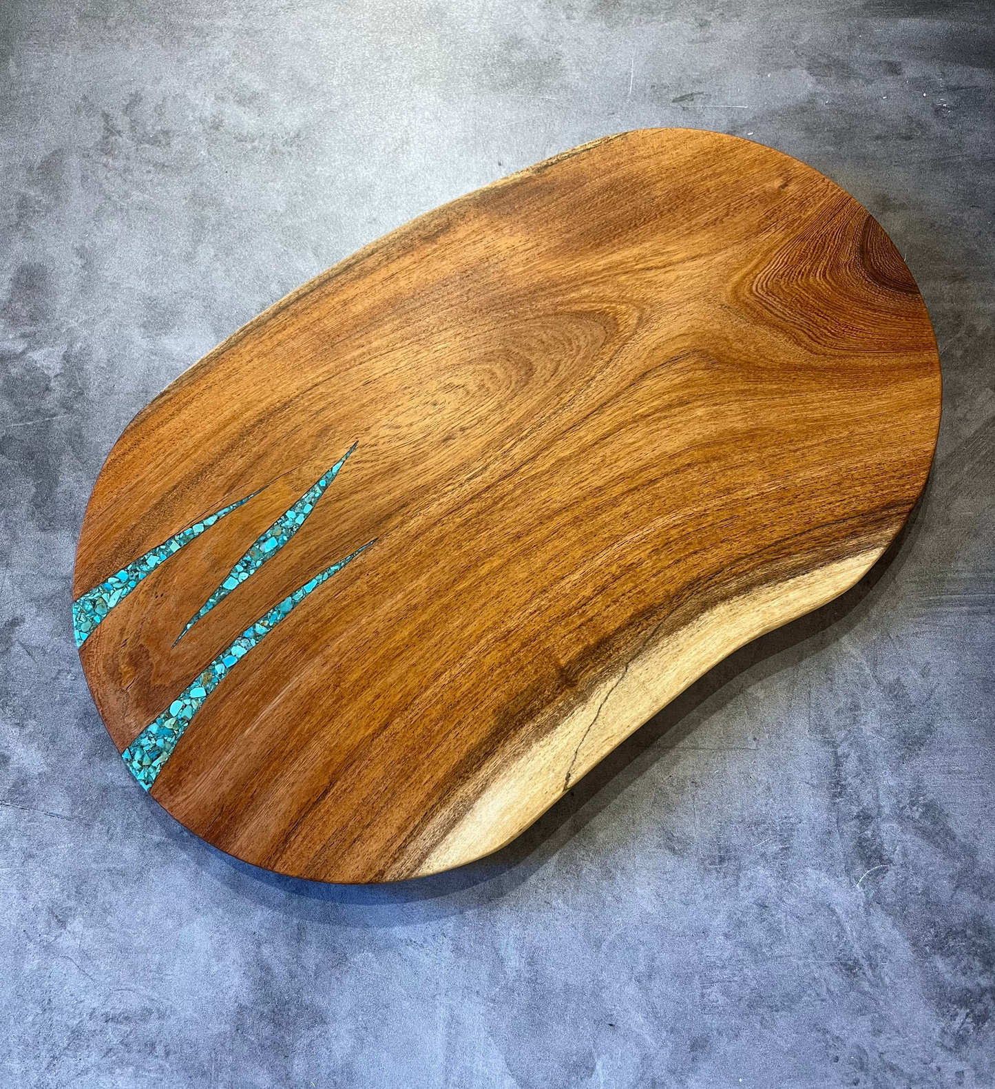 Cutting board with Kingman Turquoise