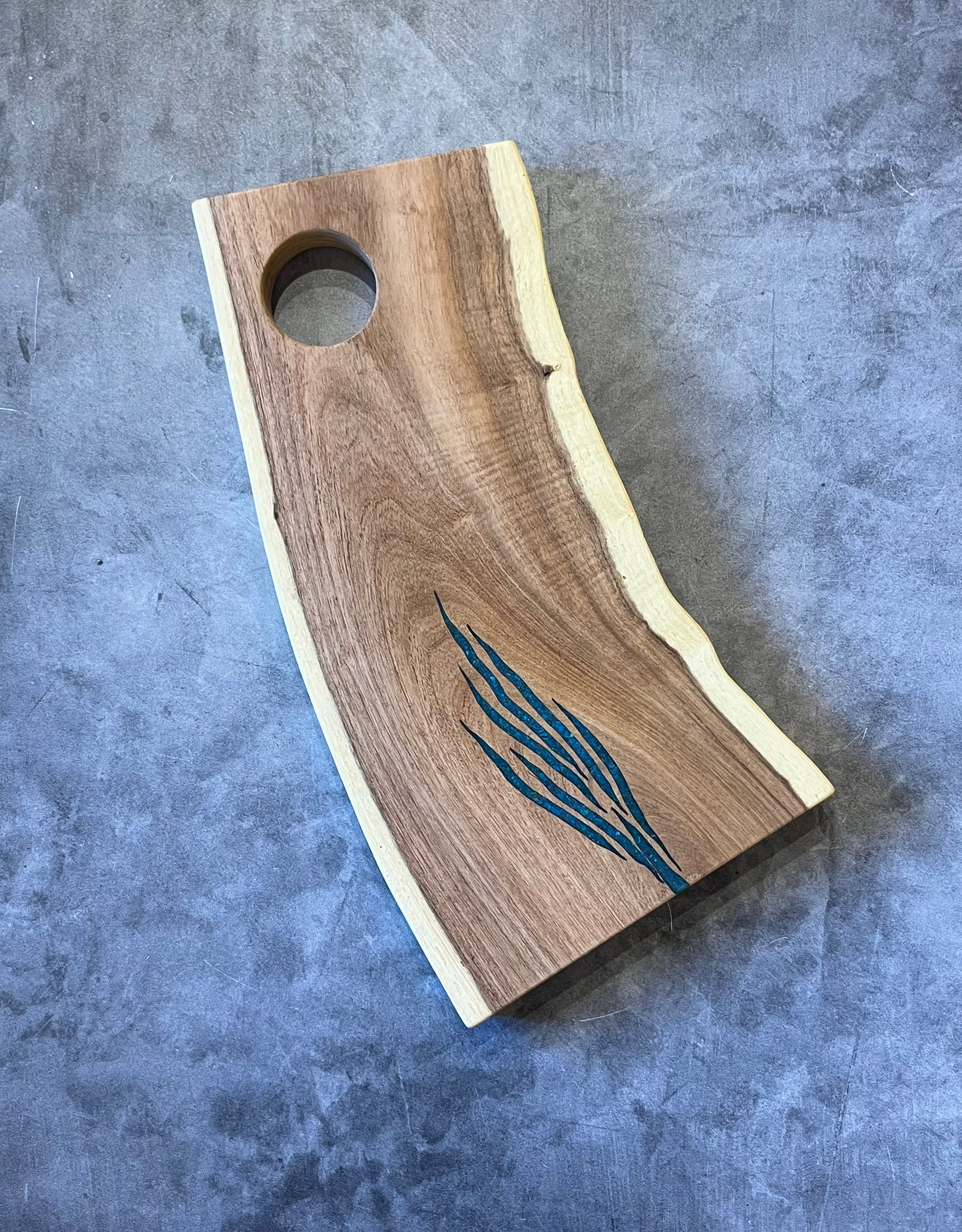 Cutting board with Peruvian Turquoise