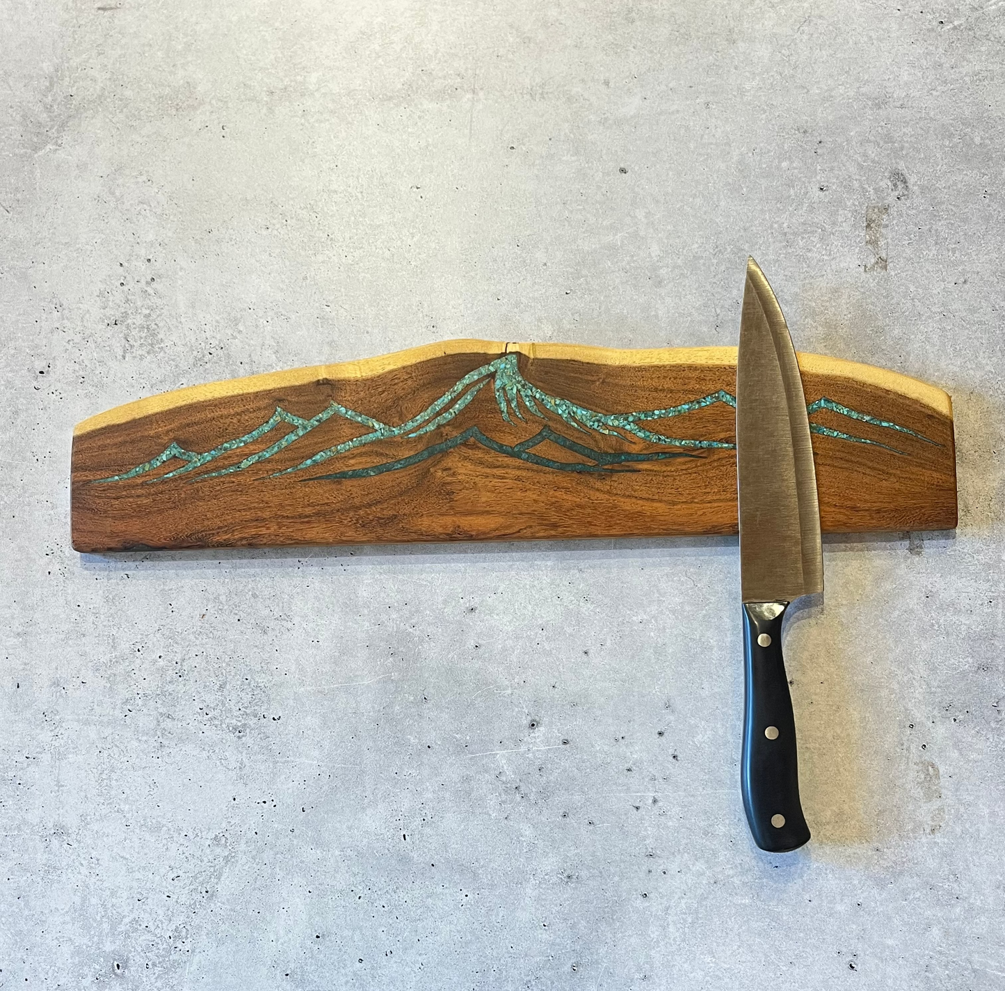 Magnetic Knife block ~ Peruvian and Kingman turquoise