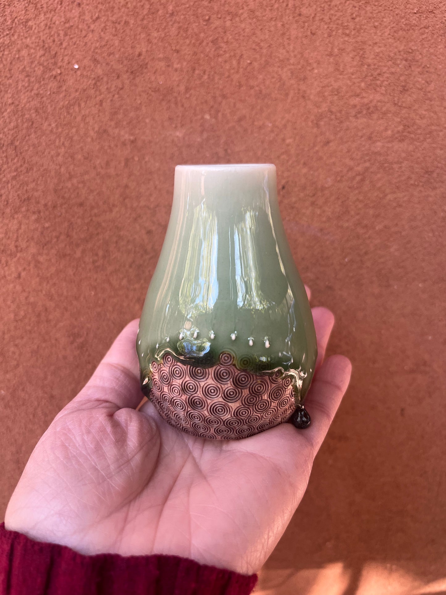 Influx Ceramics ~ Bud vase ~ Green