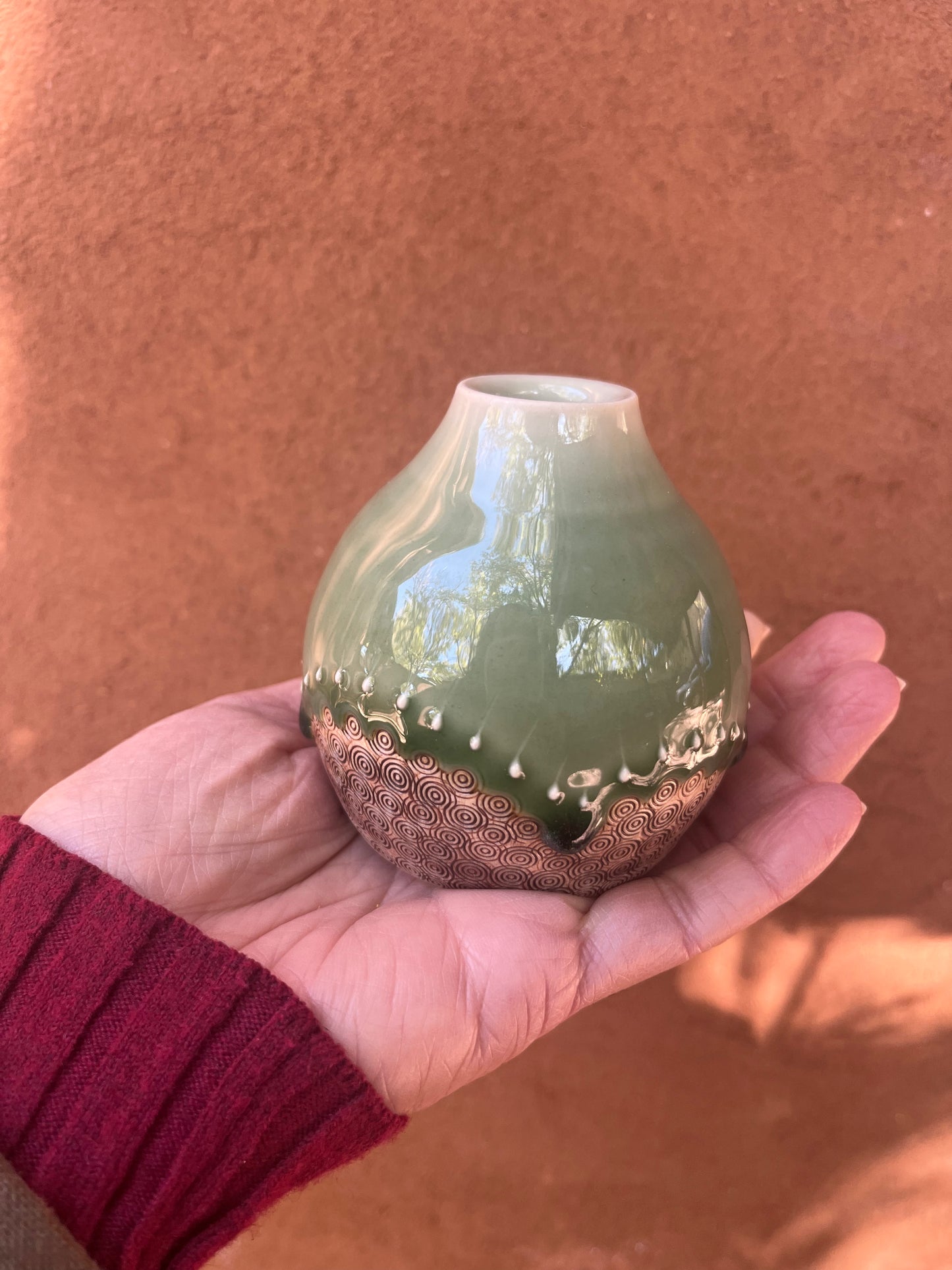 Influx Ceramics ~ Bud vase ~ Green