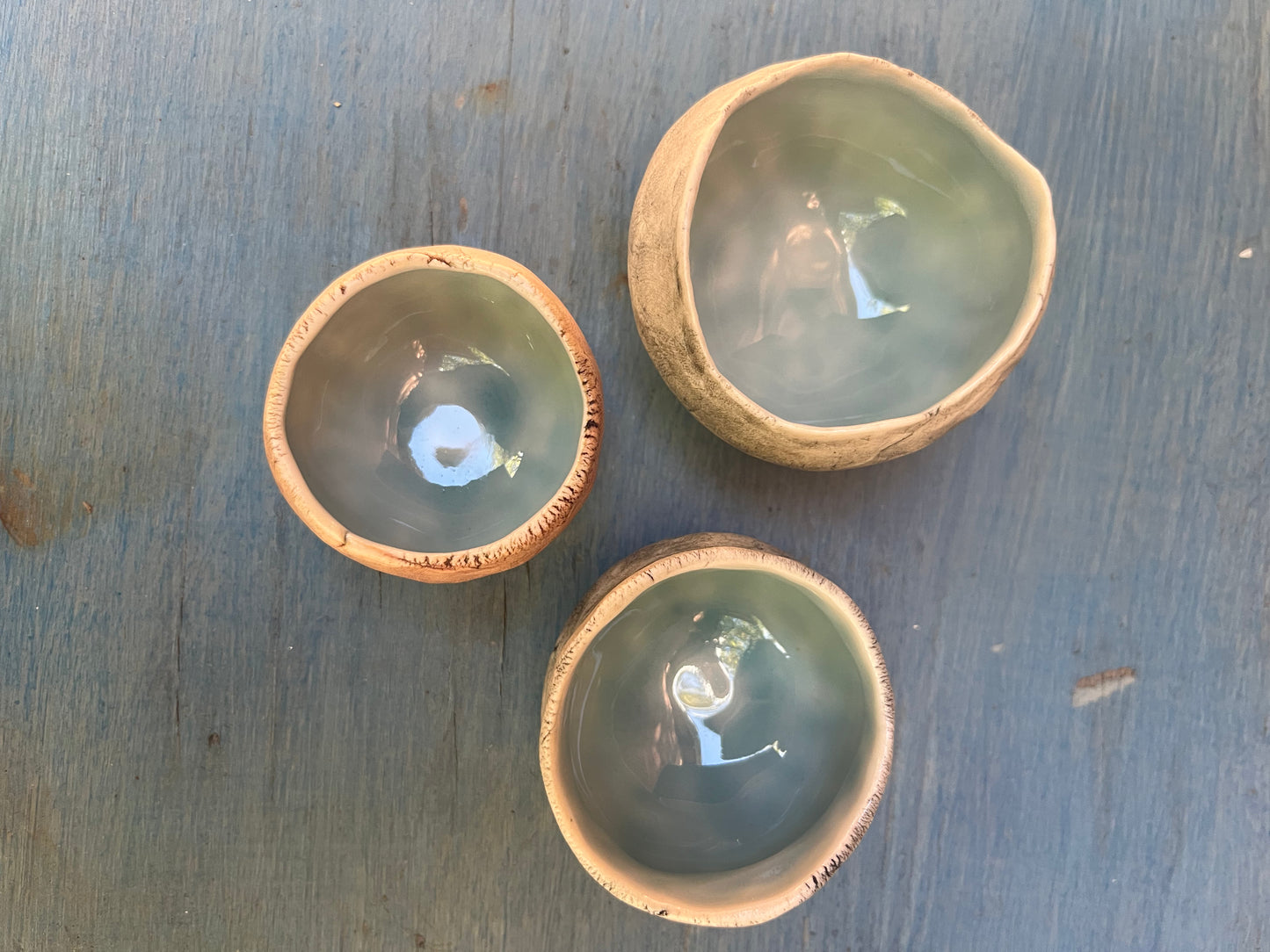 Influx Ceramics ~ Pinch pot  ~ blue ~ 3 Sizes