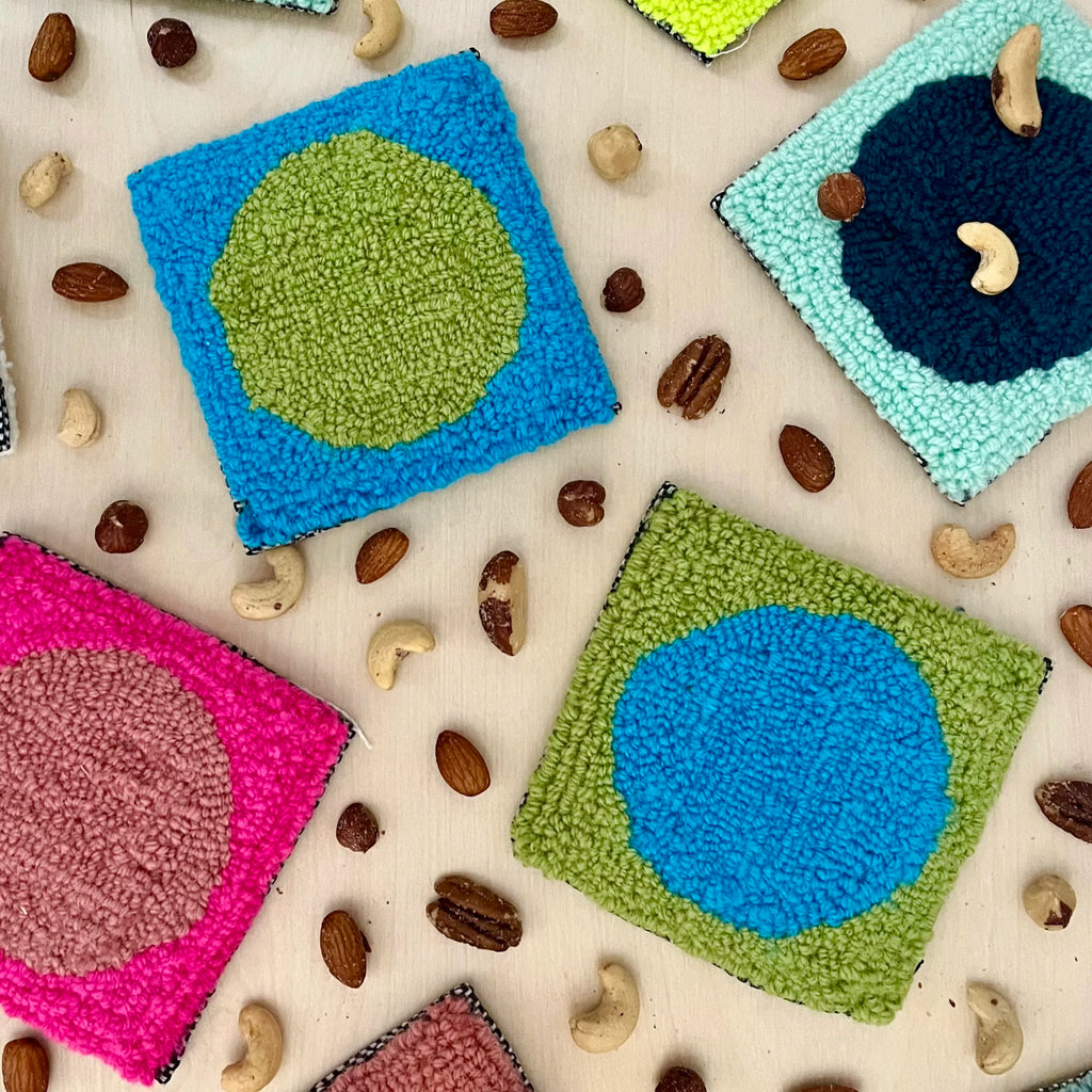 Coasters - cerulean ~ grass