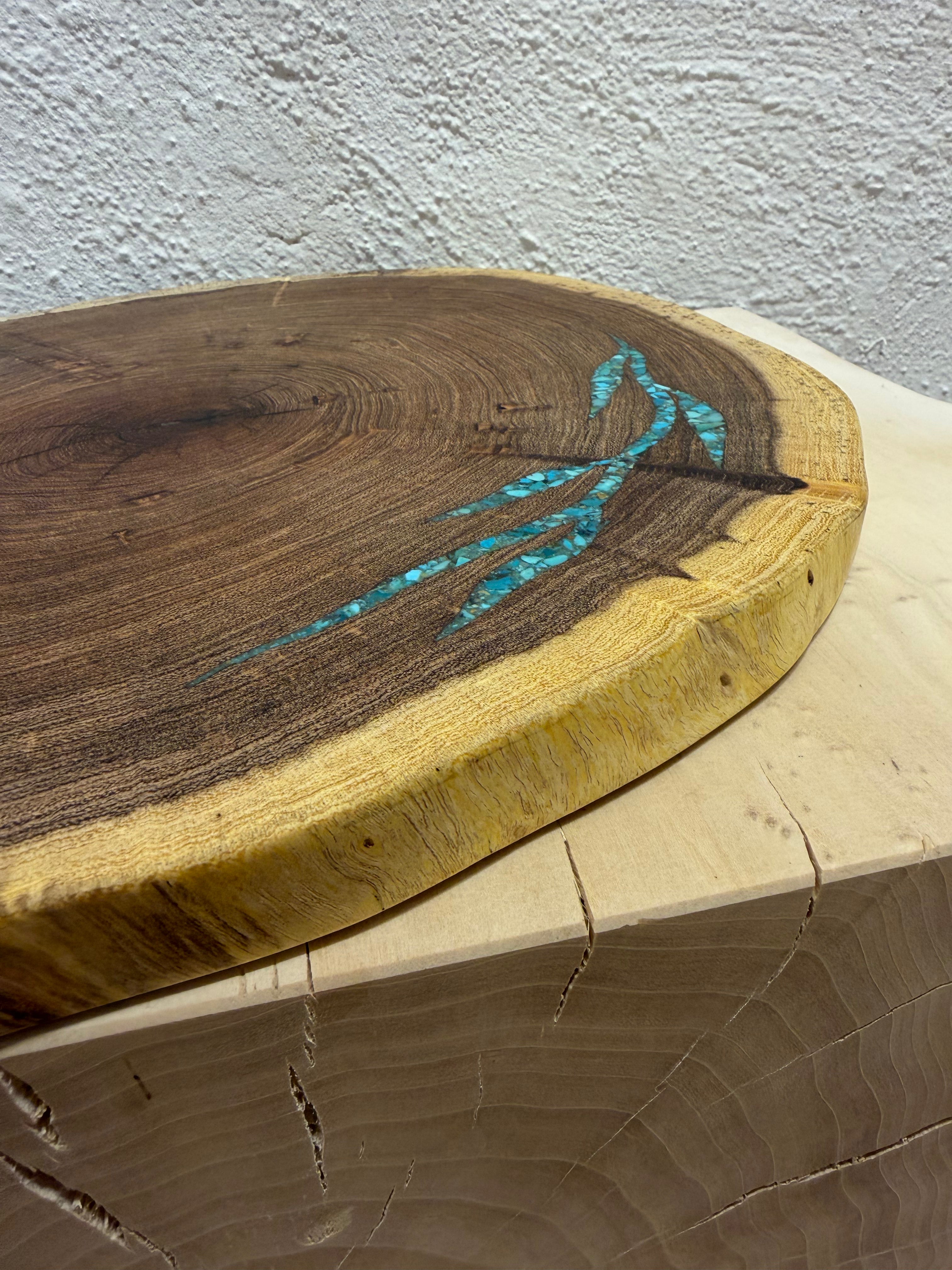 Lazy Susan with Kingman turquoise