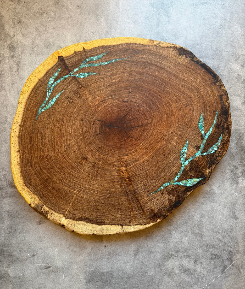 Lazy Susan with Kingman turquoise