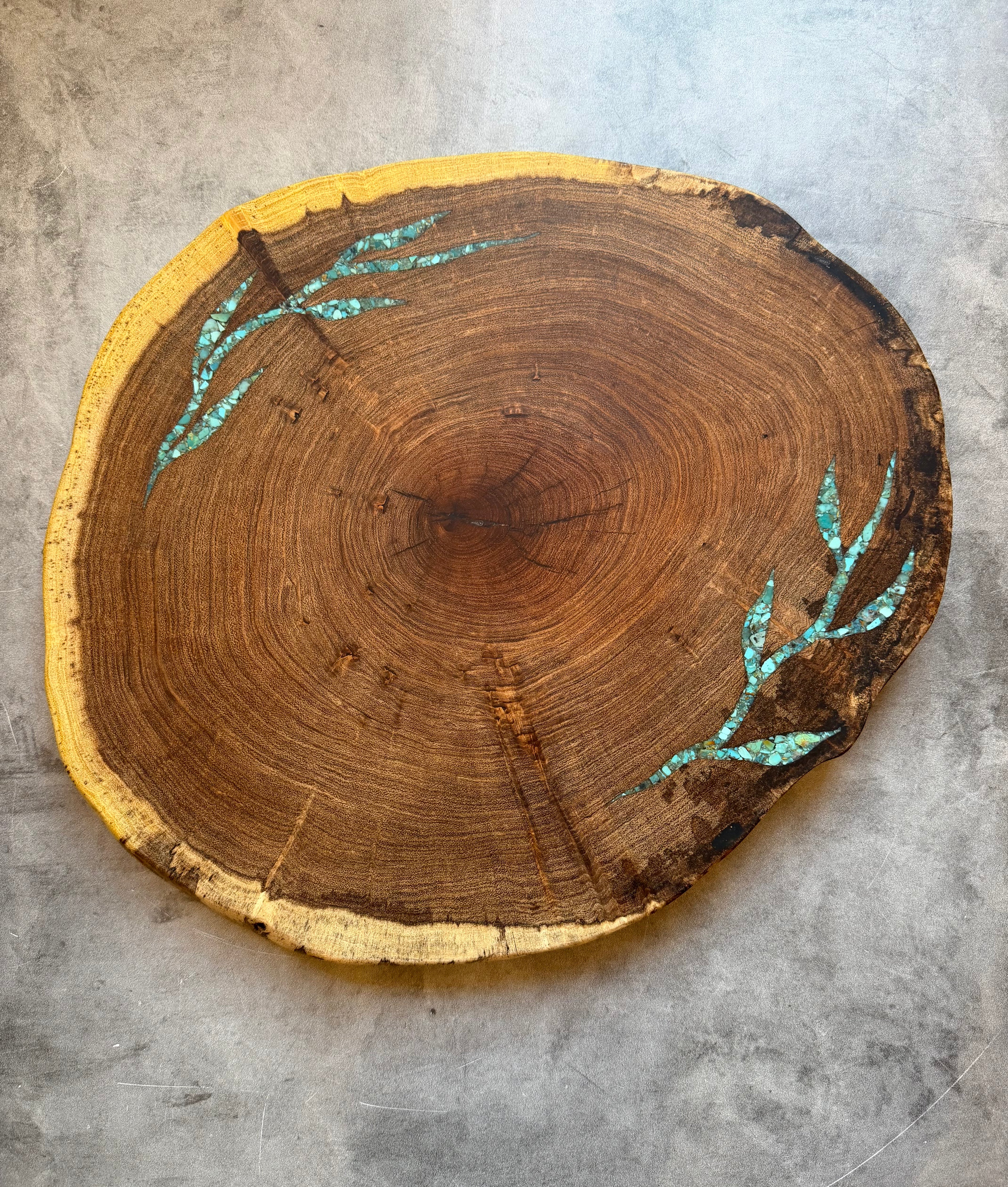 Lazy Susan with Kingman turquoise