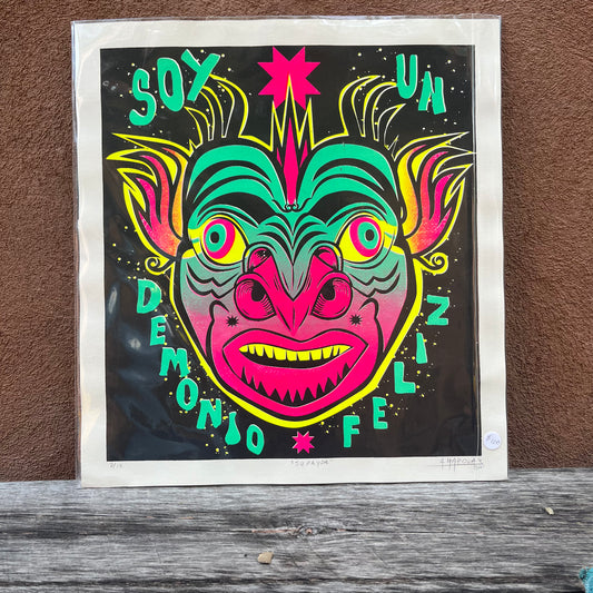 Soy un Demonio Feliz ~ Serigraphy 16.5” by 18”