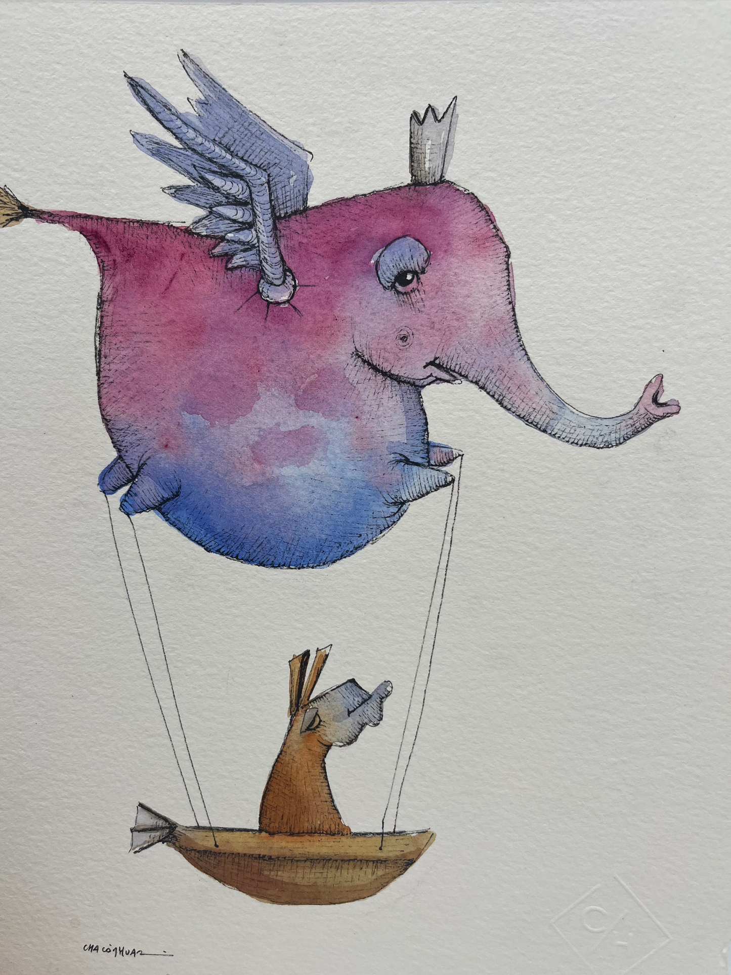 10x12 framed ~ Migrantes - Original illustrations