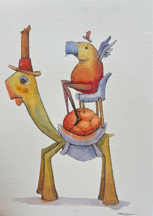 10x12 framed ~ Migrantes - Original illustrations