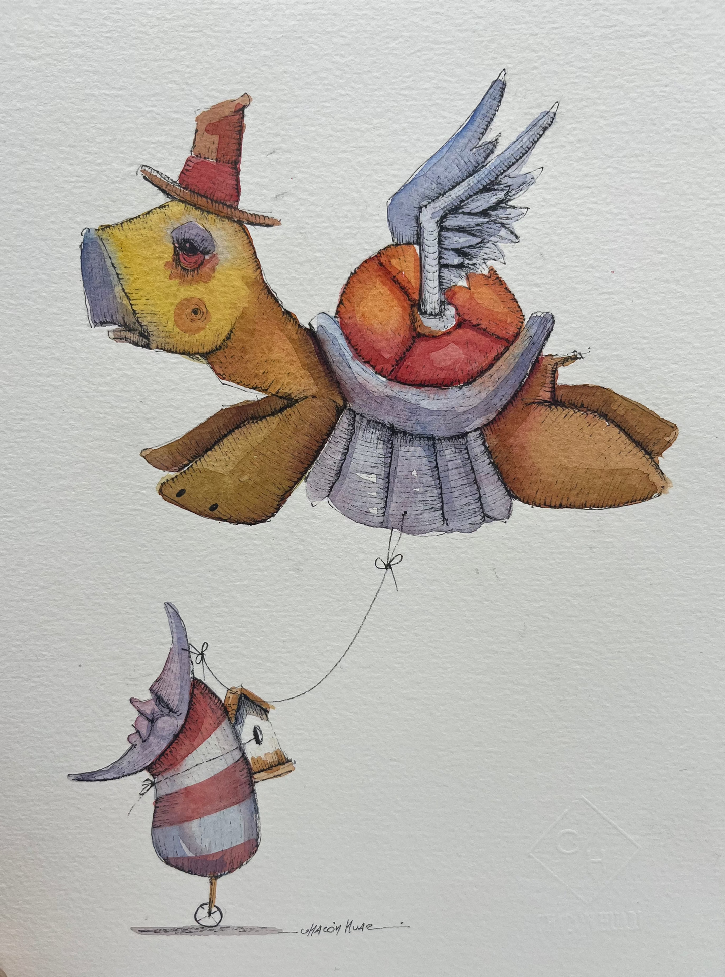 10x12 framed ~ Migrantes - Original illustrations