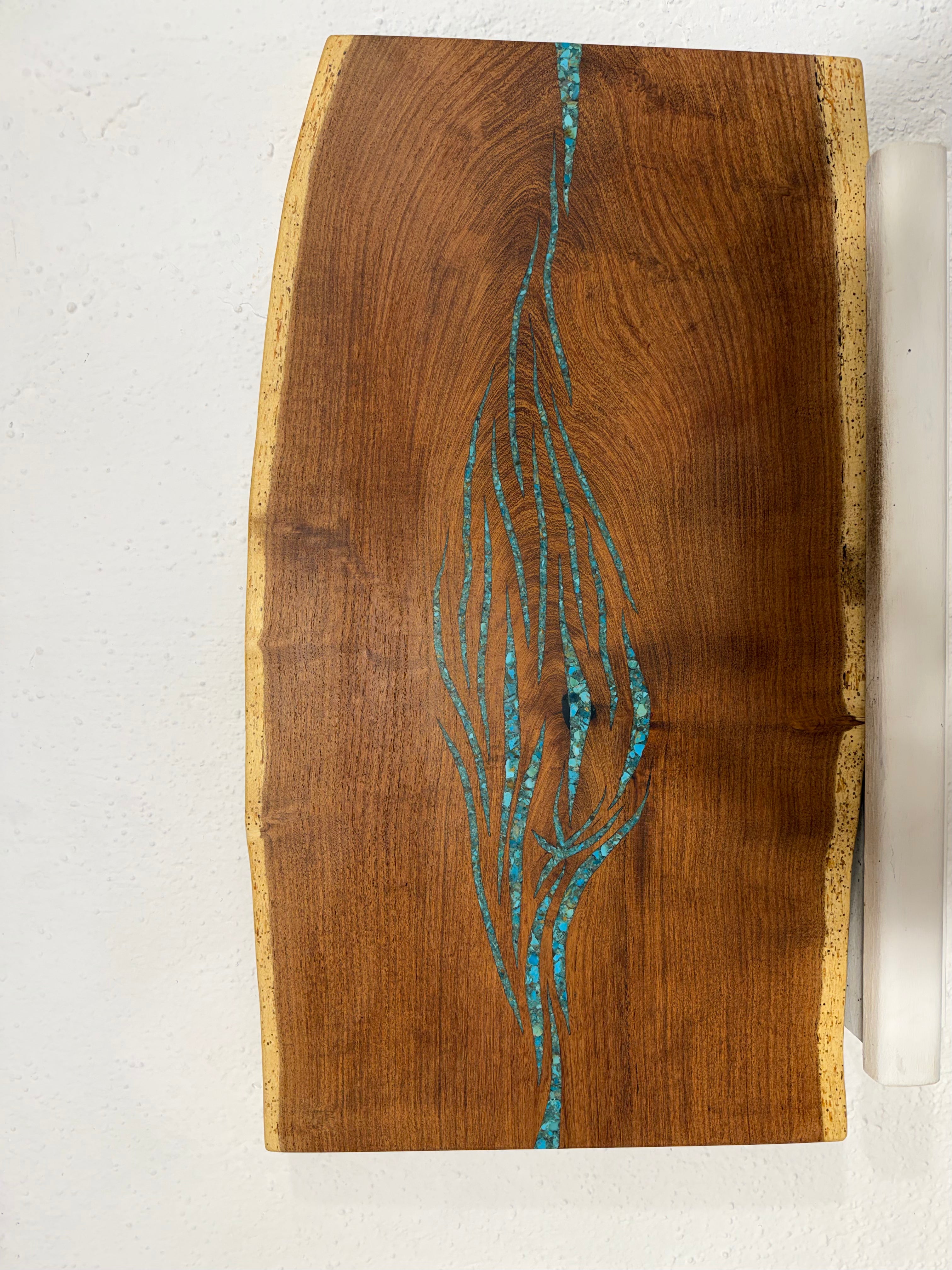 Live Edge Mesquite - with Kingman Turquoise inlay