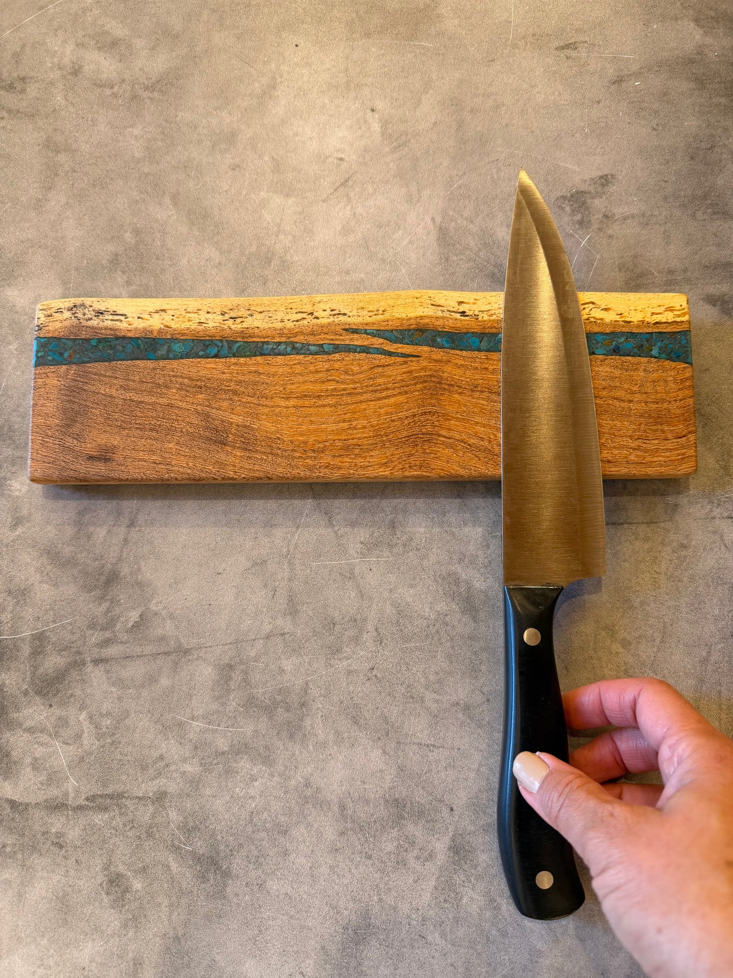 Magnetic Knife block ~ Peruvian turquoise