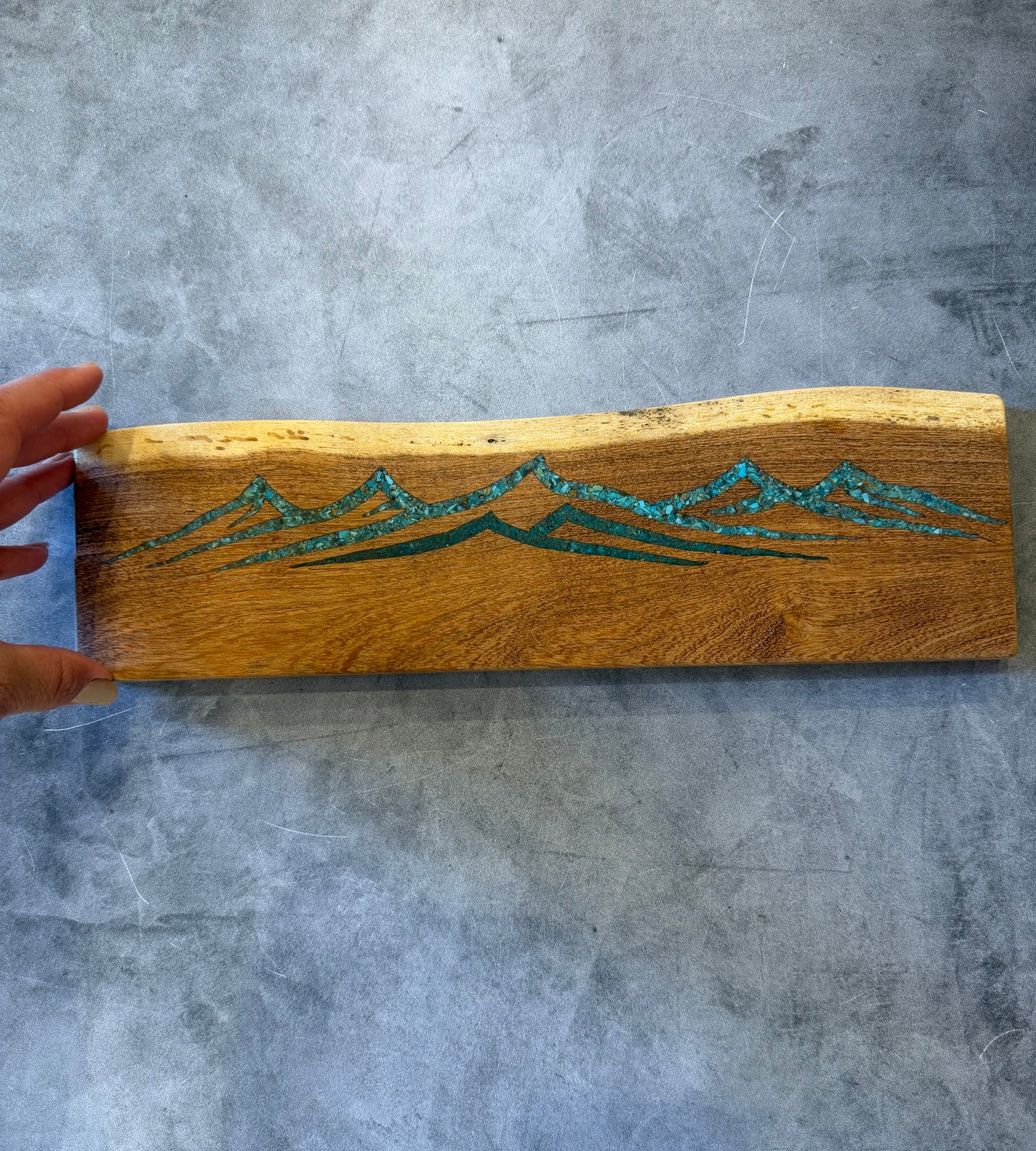 Magnetic Knife block ~ Kingman and peruvian turquoise