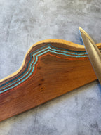 Magnetic Knife block ~ Peruvian, Kingman turquoise and coral