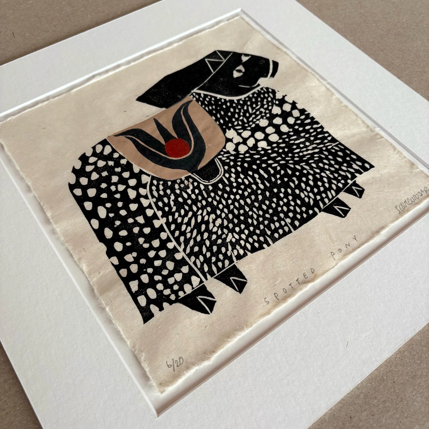 Spotted Pony - Linocut 8”x8”