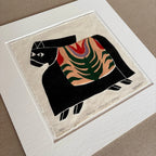 Three Tulip Pony - linocut 8”x8”