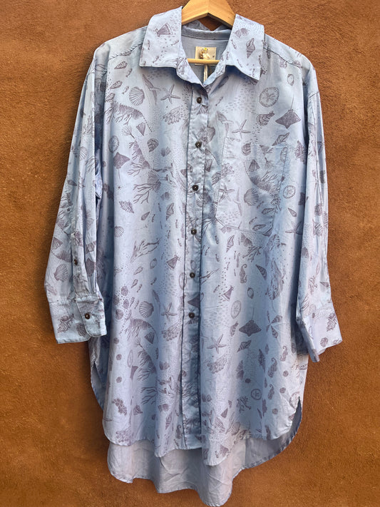 Long Sleeve Tunics - Marine Life - 100% cotton